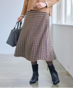 Reflect / リフレクト スカート | 【WEB先行カラーあり／セットアップ可】幾何調柄ニットスカート