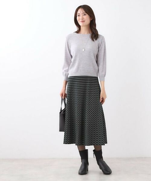 Reflect / リフレクト スカート | 【WEB先行カラーあり/セットアップ可】幾何調柄ニットスカート | 詳細10