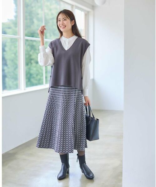 Reflect / リフレクト スカート | 【WEB先行カラーあり/セットアップ可】幾何調柄ニットスカート | 詳細2
