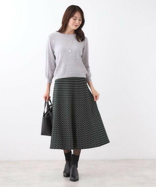 Reflect / リフレクト スカート | 【WEB先行カラーあり/セットアップ可】幾何調柄ニットスカート | 詳細9