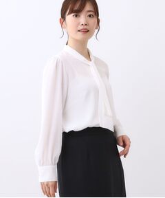 Reflect / リフレクト シャツ・ブラウス | 【きちんと見え／通勤／セレモニーにおすすめ◎】ドット柄ボウタイブラウス