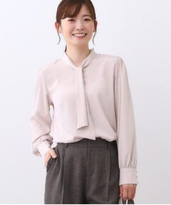 Reflect / リフレクト シャツ・ブラウス | 【きちんと見え／通勤／セレモニーにおすすめ◎】ドット柄ボウタイブラウス