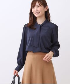 Reflect / リフレクト シャツ・ブラウス | 【きちんと見え／通勤／セレモニーにおすすめ◎】ドット柄ボウタイブラウス