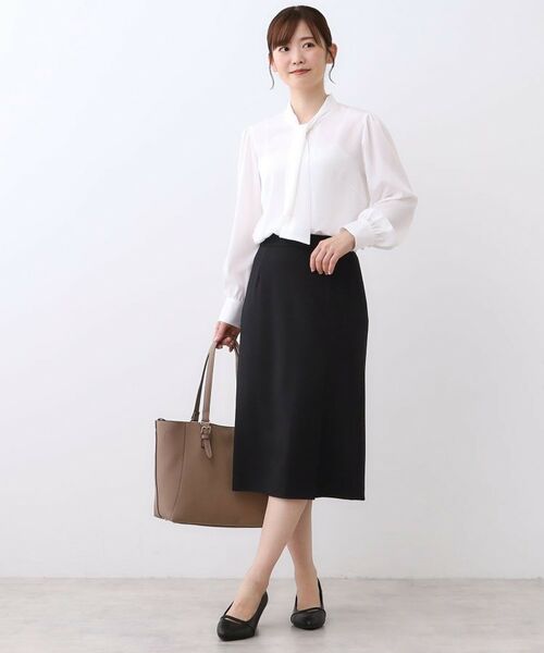 Reflect / リフレクト シャツ・ブラウス | 【きちんと見え/通勤/セレモニーにおすすめ◎】ドット柄ボウタイブラウス | 詳細10