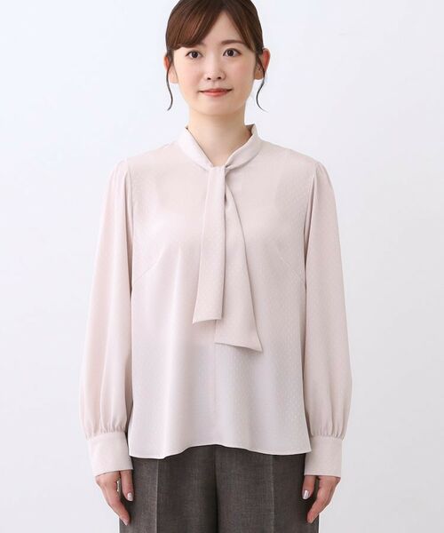 Reflect / リフレクト シャツ・ブラウス | 【きちんと見え/通勤/セレモニーにおすすめ◎】ドット柄ボウタイブラウス | 詳細21