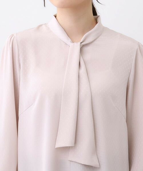 Reflect / リフレクト シャツ・ブラウス | 【きちんと見え/通勤/セレモニーにおすすめ◎】ドット柄ボウタイブラウス | 詳細24