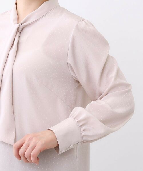 Reflect / リフレクト シャツ・ブラウス | 【きちんと見え/通勤/セレモニーにおすすめ◎】ドット柄ボウタイブラウス | 詳細25