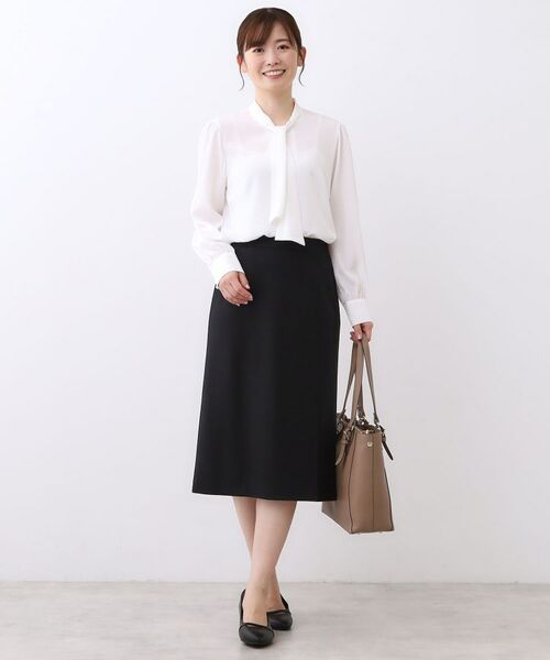 Reflect / リフレクト シャツ・ブラウス | 【きちんと見え/通勤/セレモニーにおすすめ◎】ドット柄ボウタイブラウス | 詳細9