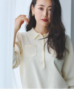 Reflect / リフレクト ニット・セーター | 【透けにくい◎】衿付き七分袖ニット