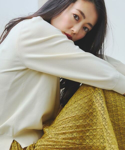 Reflect / リフレクト ニット・セーター | 【透けにくい◎】衿付き七分袖ニット | 詳細1