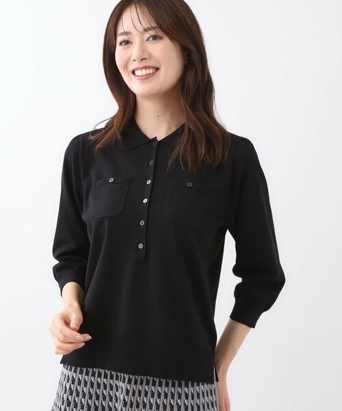 Reflect / リフレクト ニット・セーター | 【透けにくい◎】衿付き七分袖ニット | 詳細12