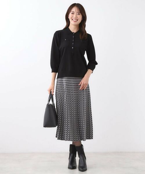 Reflect / リフレクト ニット・セーター | 【透けにくい◎】衿付き七分袖ニット | 詳細13