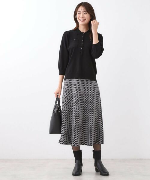 Reflect / リフレクト ニット・セーター | 【透けにくい◎】衿付き七分袖ニット | 詳細14