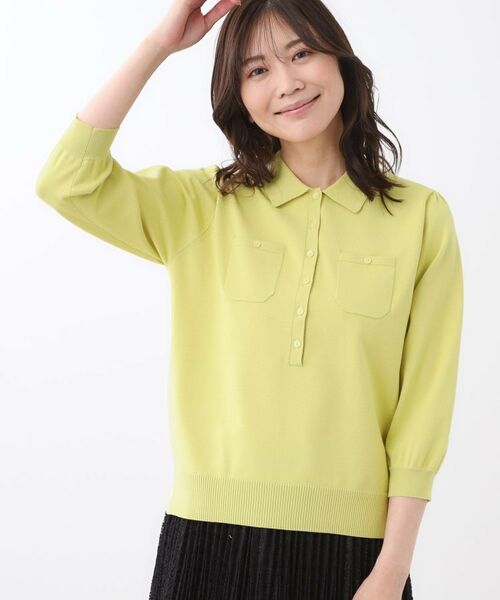 Reflect / リフレクト ニット・セーター | 【透けにくい◎】衿付き七分袖ニット | 詳細16