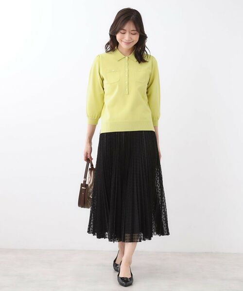 Reflect / リフレクト ニット・セーター | 【透けにくい◎】衿付き七分袖ニット | 詳細17