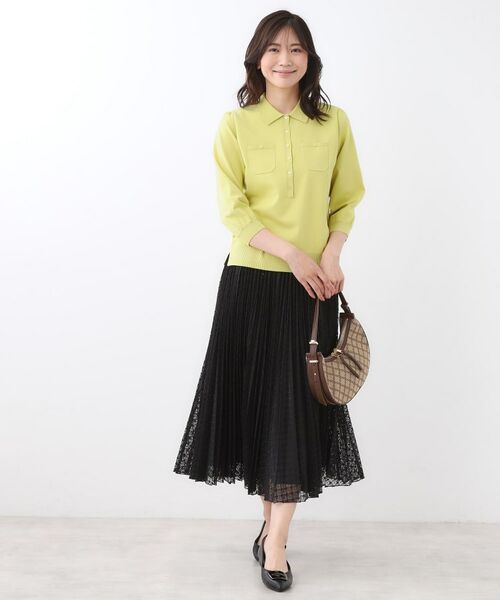 Reflect / リフレクト ニット・セーター | 【透けにくい◎】衿付き七分袖ニット | 詳細18