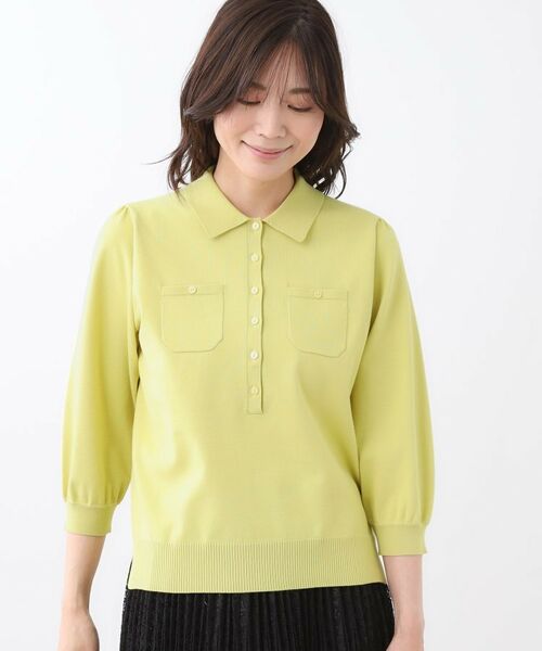 Reflect / リフレクト ニット・セーター | 【透けにくい◎】衿付き七分袖ニット | 詳細21