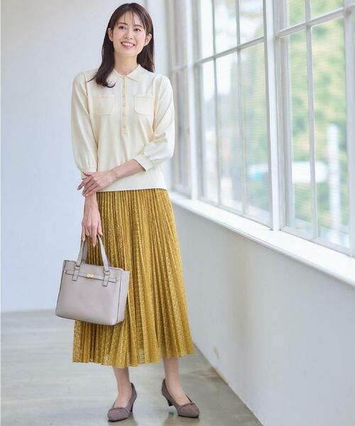 Reflect / リフレクト ニット・セーター | 【透けにくい◎】衿付き七分袖ニット | 詳細27