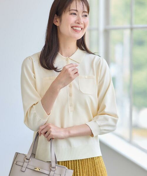 Reflect / リフレクト ニット・セーター | 【透けにくい◎】衿付き七分袖ニット | 詳細3