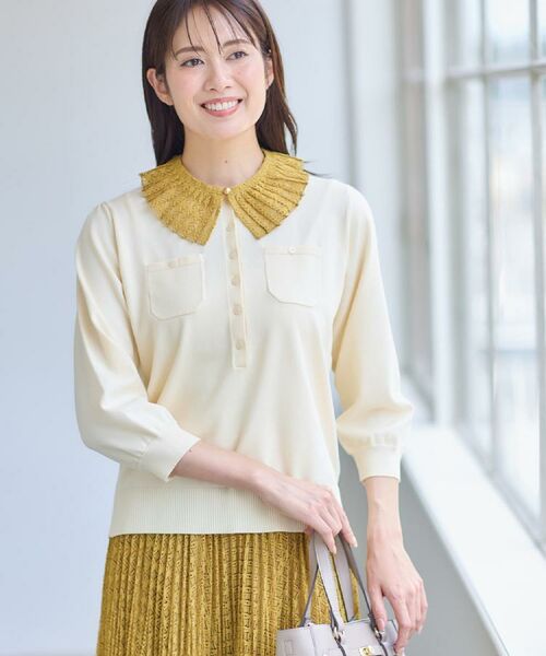 Reflect / リフレクト ニット・セーター | 【透けにくい◎】衿付き七分袖ニット | 詳細6