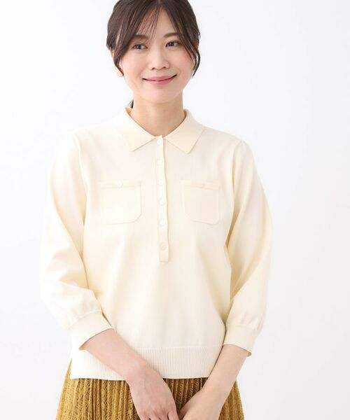 Reflect / リフレクト ニット・セーター | 【透けにくい◎】衿付き七分袖ニット | 詳細8