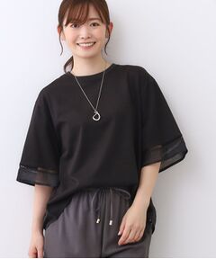 Reflect / リフレクト カットソー | 【E‐QUALITY／体型カバー】シアー×レースデザインプルオーバー