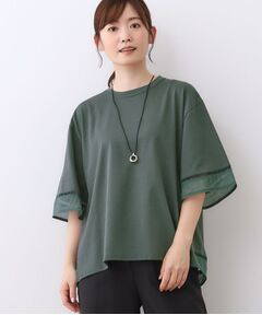 Reflect / リフレクト カットソー | 【E‐QUALITY／体型カバー】シアー×レースデザインプルオーバー