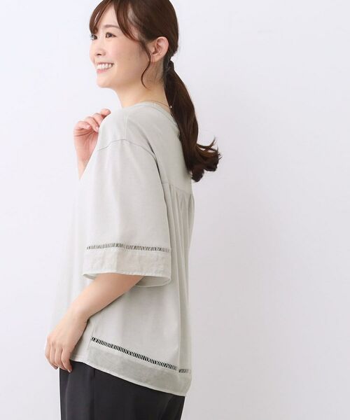 Reflect / リフレクト カットソー | 【E‐QUALITY/体型カバー】シアー×レースデザインプルオーバー | 詳細10