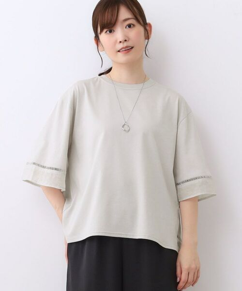 Reflect / リフレクト カットソー | 【E‐QUALITY/体型カバー】シアー×レースデザインプルオーバー | 詳細14