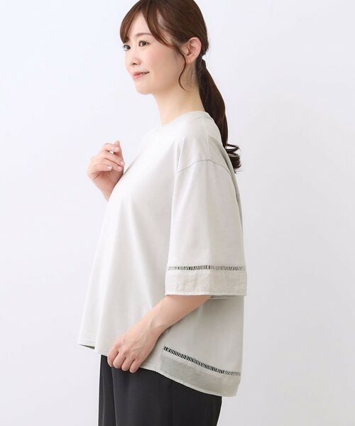 Reflect / リフレクト カットソー | 【E‐QUALITY/体型カバー】シアー×レースデザインプルオーバー | 詳細15