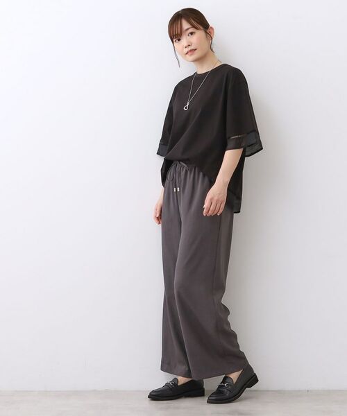 Reflect / リフレクト カットソー | 【E‐QUALITY/体型カバー】シアー×レースデザインプルオーバー | 詳細3