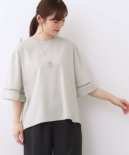 Reflect / リフレクト カットソー | 【E‐QUALITY/体型カバー】シアー×レースデザインプルオーバー | 詳細9