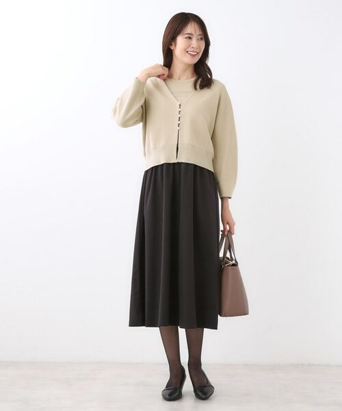 Reflect / リフレクト カーディガン・ボレロ | 【軽い羽織に◎／セットアップ可】パール調ボタン付きカーディガン | 詳細12