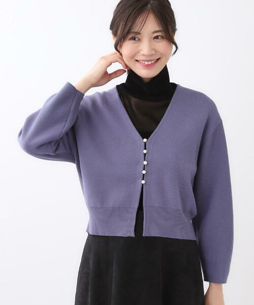 Reflect / リフレクト カーディガン・ボレロ | 【軽い羽織に◎／セットアップ可】パール調ボタン付きカーディガン | 詳細14