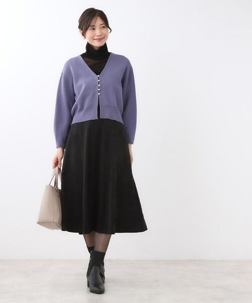 Reflect / リフレクト カーディガン・ボレロ | 【軽い羽織に◎／セットアップ可】パール調ボタン付きカーディガン | 詳細16