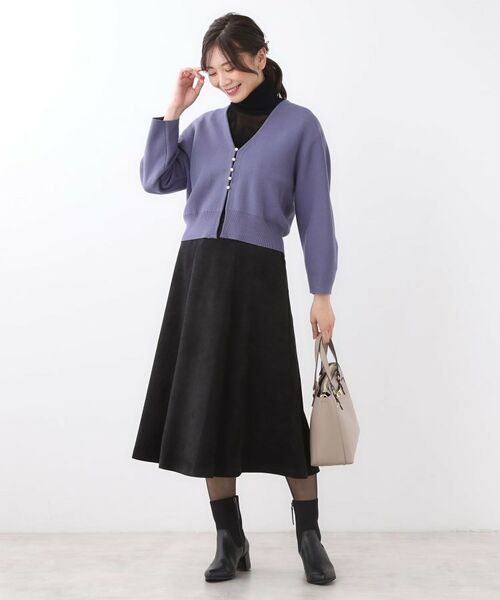 Reflect / リフレクト カーディガン・ボレロ | 【軽い羽織に◎／セットアップ可】パール調ボタン付きカーディガン | 詳細17