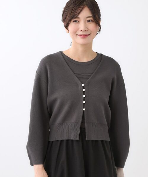 Reflect / リフレクト カーディガン・ボレロ | 【軽い羽織に◎／セットアップ可】パール調ボタン付きカーディガン | 詳細20