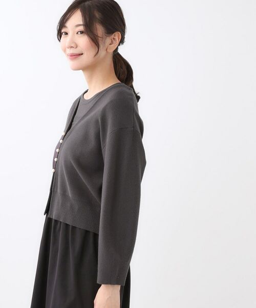Reflect / リフレクト カーディガン・ボレロ | 【軽い羽織に◎／セットアップ可】パール調ボタン付きカーディガン | 詳細21