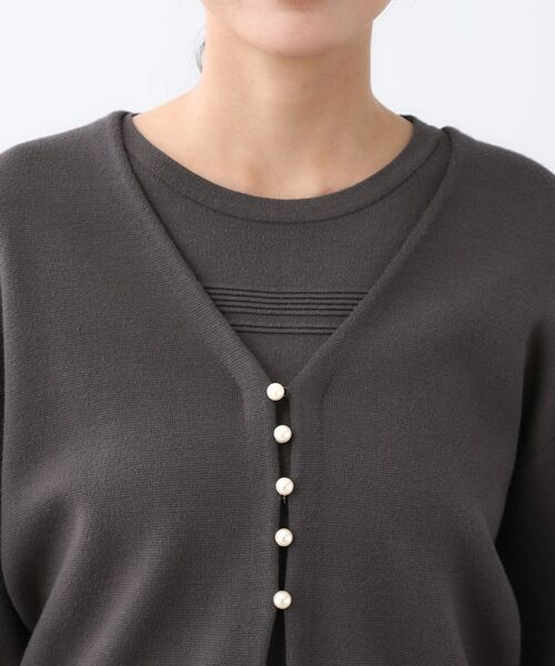 Reflect / リフレクト カーディガン・ボレロ | 【軽い羽織に◎／セットアップ可】パール調ボタン付きカーディガン | 詳細23