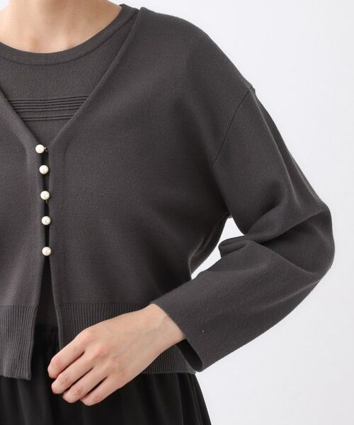 Reflect / リフレクト カーディガン・ボレロ | 【軽い羽織に◎／セットアップ可】パール調ボタン付きカーディガン | 詳細24