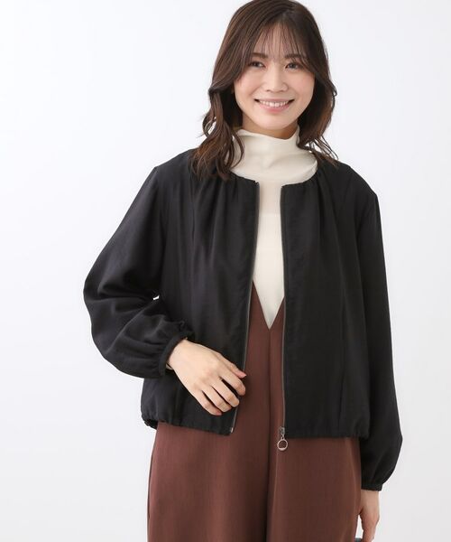 Reflect / リフレクト レザーブルゾン・ジャケット | 【ライトアウター／ゆったり羽織れる／気軽な羽織りに◎】ライトブルゾン | 詳細10