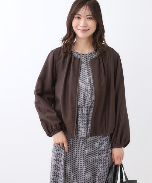 Reflect / リフレクト レザーブルゾン・ジャケット | 【ライトアウター／ゆったり羽織れる／気軽な羽織りに◎】ライトブルゾン | 詳細15