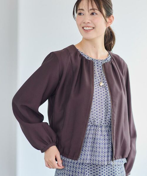 Reflect / リフレクト レザーブルゾン・ジャケット | 【ライトアウター／ゆったり羽織れる／気軽な羽織りに◎】ライトブルゾン | 詳細6