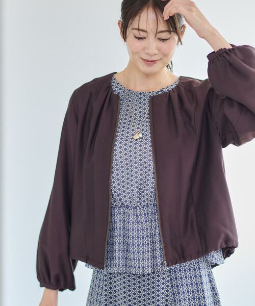 Reflect / リフレクト レザーブルゾン・ジャケット | 【ライトアウター／ゆったり羽織れる／気軽な羽織りに◎】ライトブルゾン | 詳細7