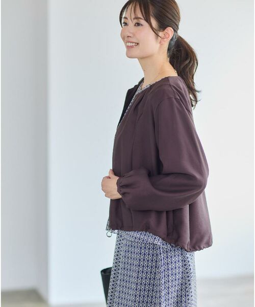 Reflect / リフレクト レザーブルゾン・ジャケット | 【ライトアウター／ゆったり羽織れる／気軽な羽織りに◎】ライトブルゾン | 詳細8