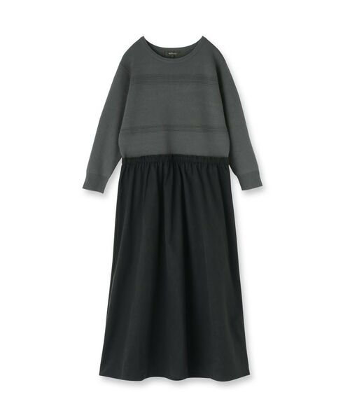 Reflect / リフレクト ロング・マキシ丈ワンピース | 【一枚で着映える◎／セットアップ可】ニット×タフタドッキングワンピース | 詳細18