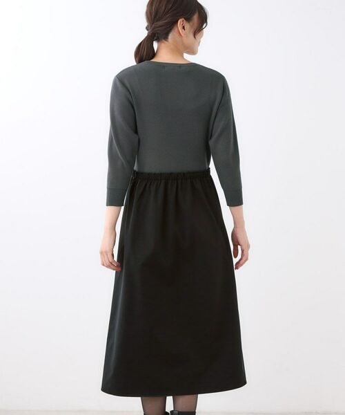 Reflect / リフレクト ロング・マキシ丈ワンピース | 【一枚で着映える◎／セットアップ可】ニット×タフタドッキングワンピース | 詳細21