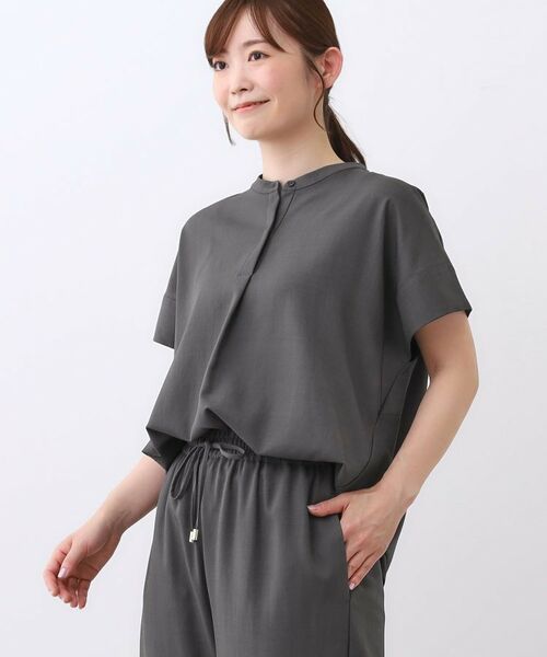 Reflect / リフレクト セットアップ | 【E‐QUALITY／ウエスト総ゴム／セットアップ／単品使いOK◎】ブラウス＋ストレートパンツセット | 詳細1