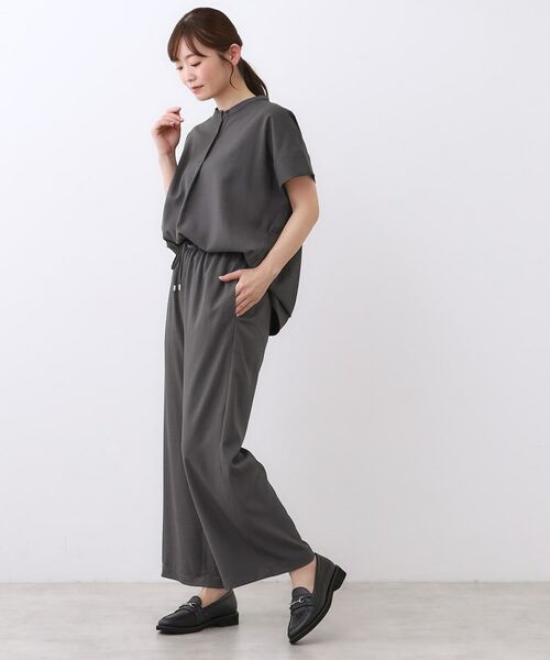 Reflect / リフレクト セットアップ | 【E‐QUALITY／ウエスト総ゴム／セットアップ／単品使いOK◎】ブラウス＋ストレートパンツセット | 詳細5