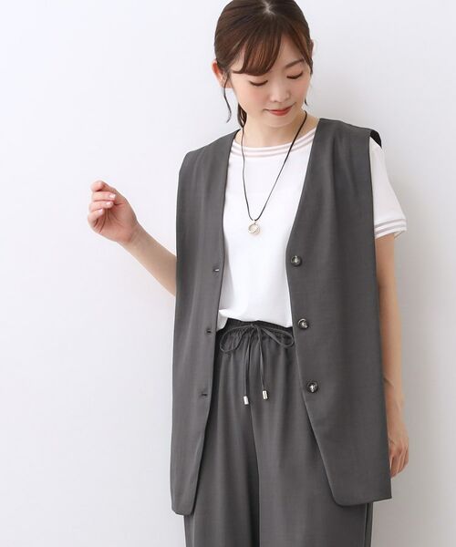 Reflect / リフレクト セットアップ | 【ウエスト総ゴム／セットアップ／単品使いOK◎】ベスト＋ストレートパンツセット | 詳細1